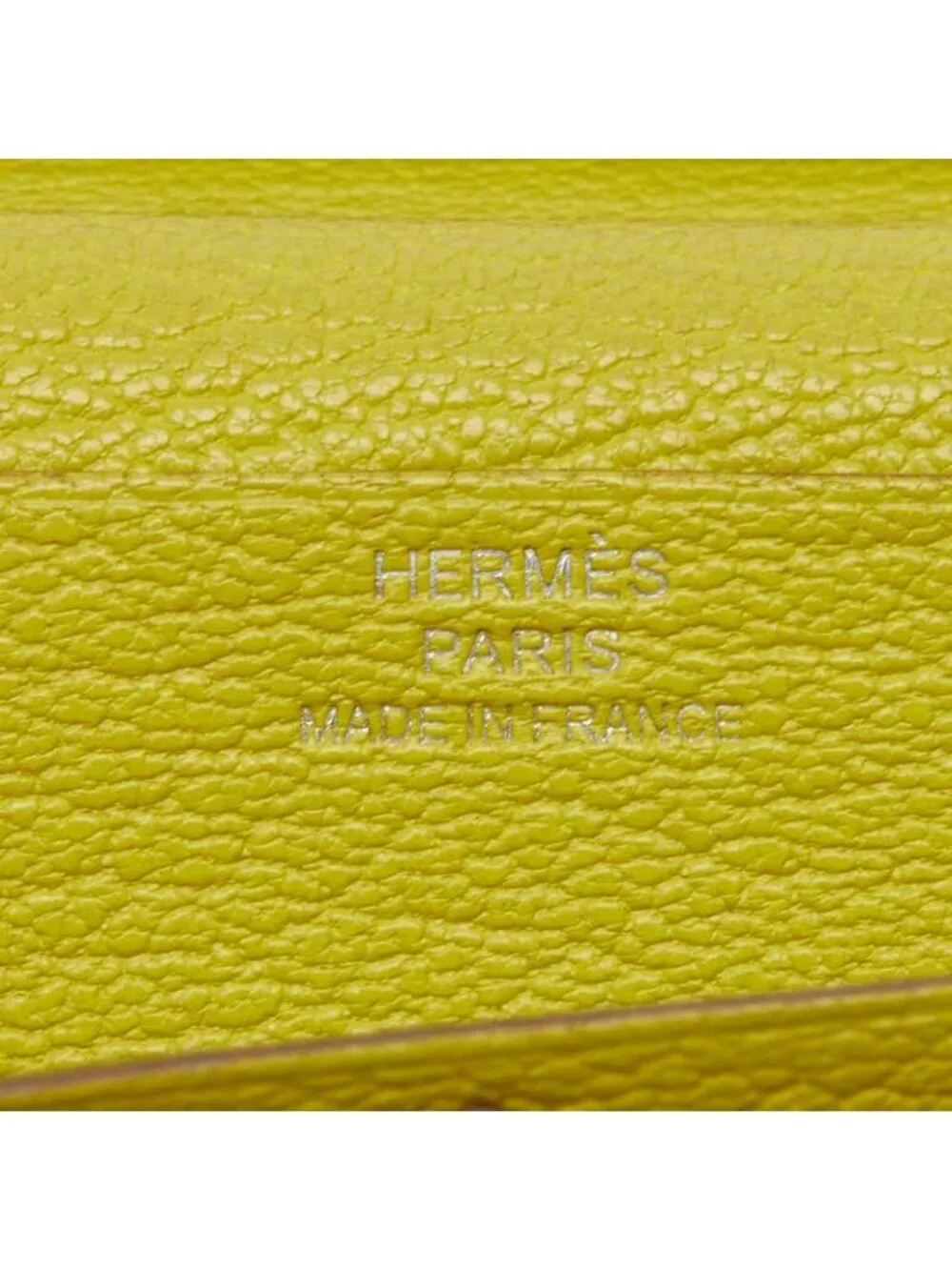 Hermes Bearn Souffle Bifold Wallet Lime Yellow Chevre